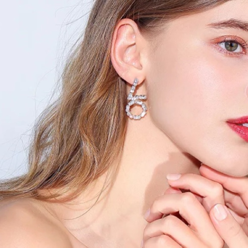 Gold Plated 14K Gold LOVE earrings - Picture 3 of 5